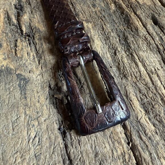 Claudio Orciani Beautiful Brown Real Python Snake Belt Made In Italy 80-37”Mint. - Picture 3 of 11